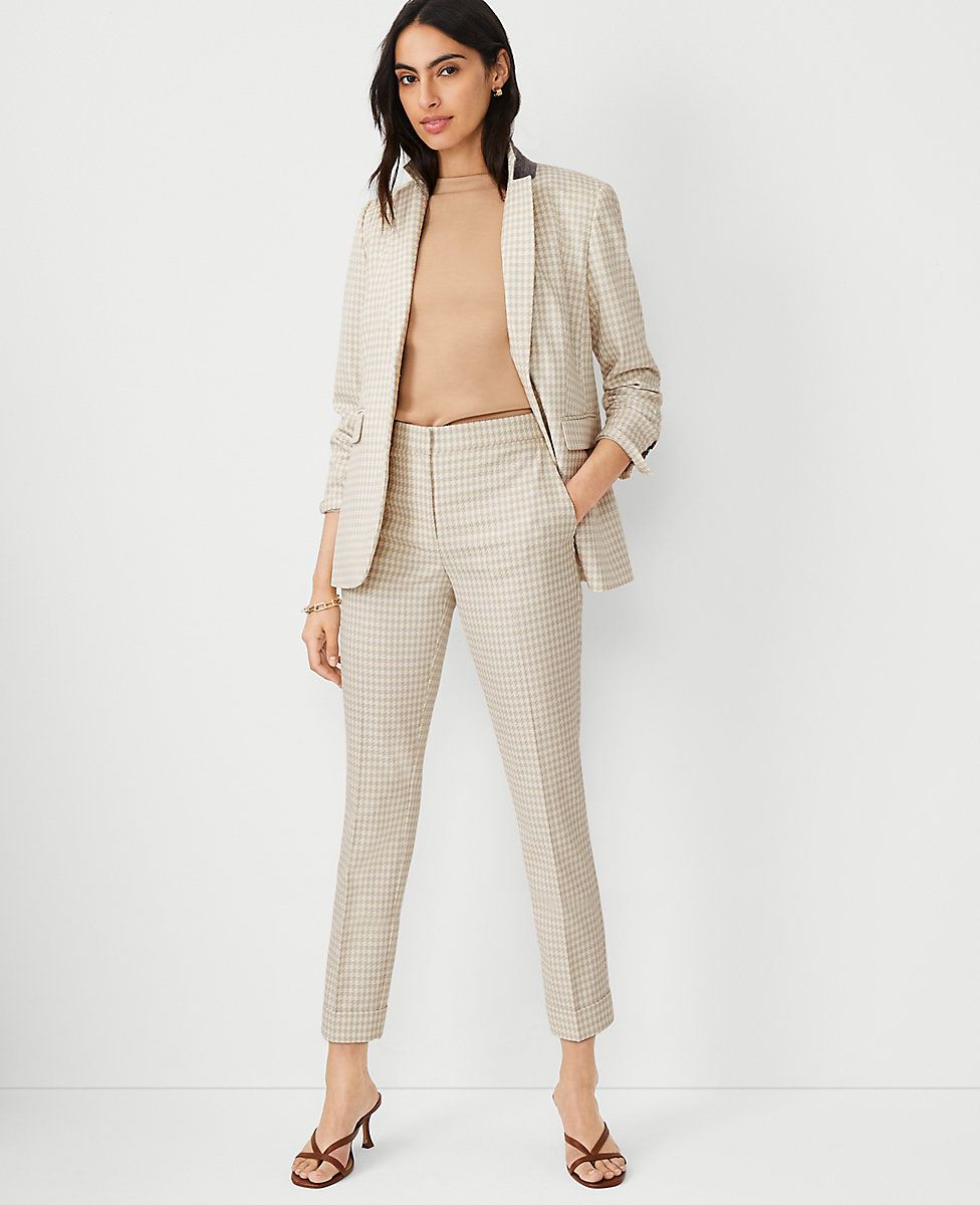 The High Waist Ankle Pant in Houndstooth | Ann Taylor (US)