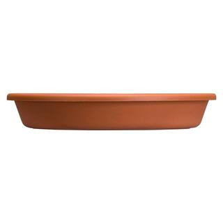 Classic 20 in. Brown Round Plastic Plant Pot Tray Saucer | The Home Depot