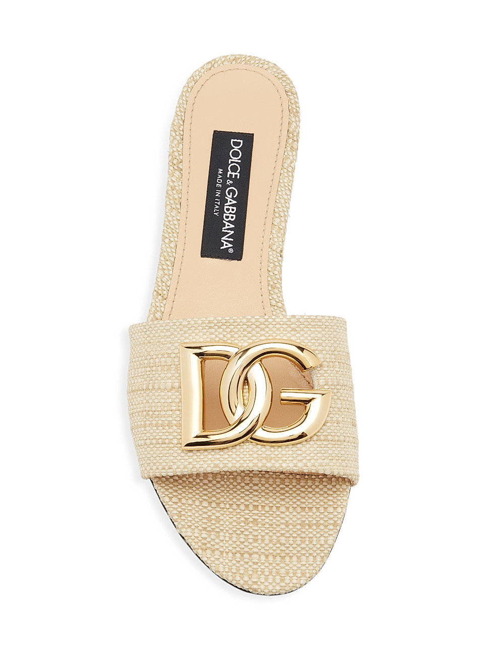 Dolce&Gabbana Raffia DG Slides | Saks Fifth Avenue