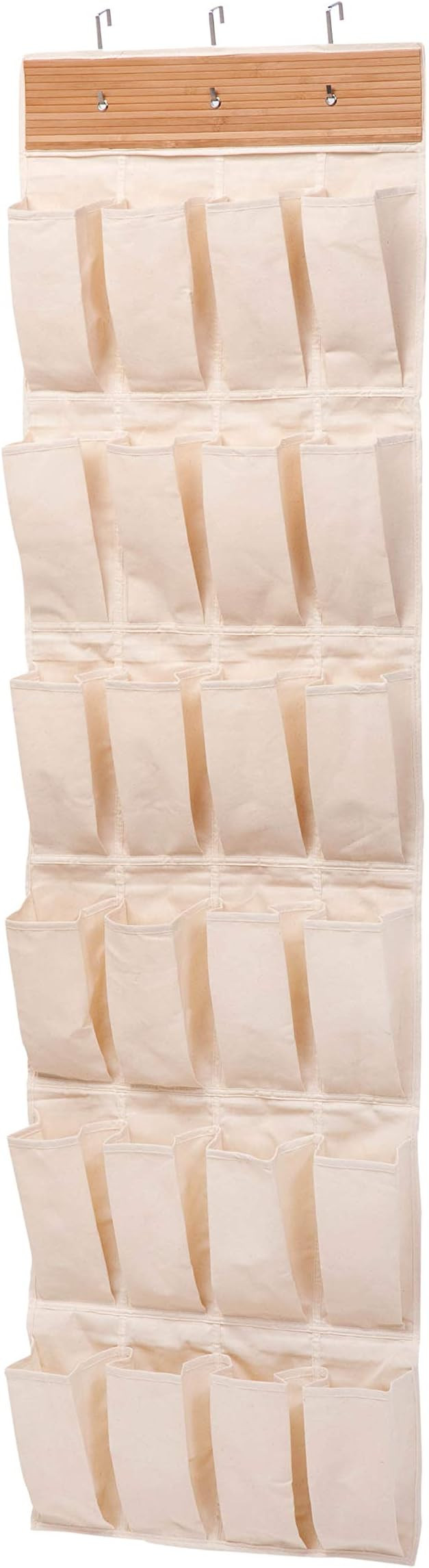 Honey-Can-Do 24-Pocket Over-The-Door Shoe Rack and Organizer, Bamboo SFT-09269 Natural, 15 lbs | Amazon (US)