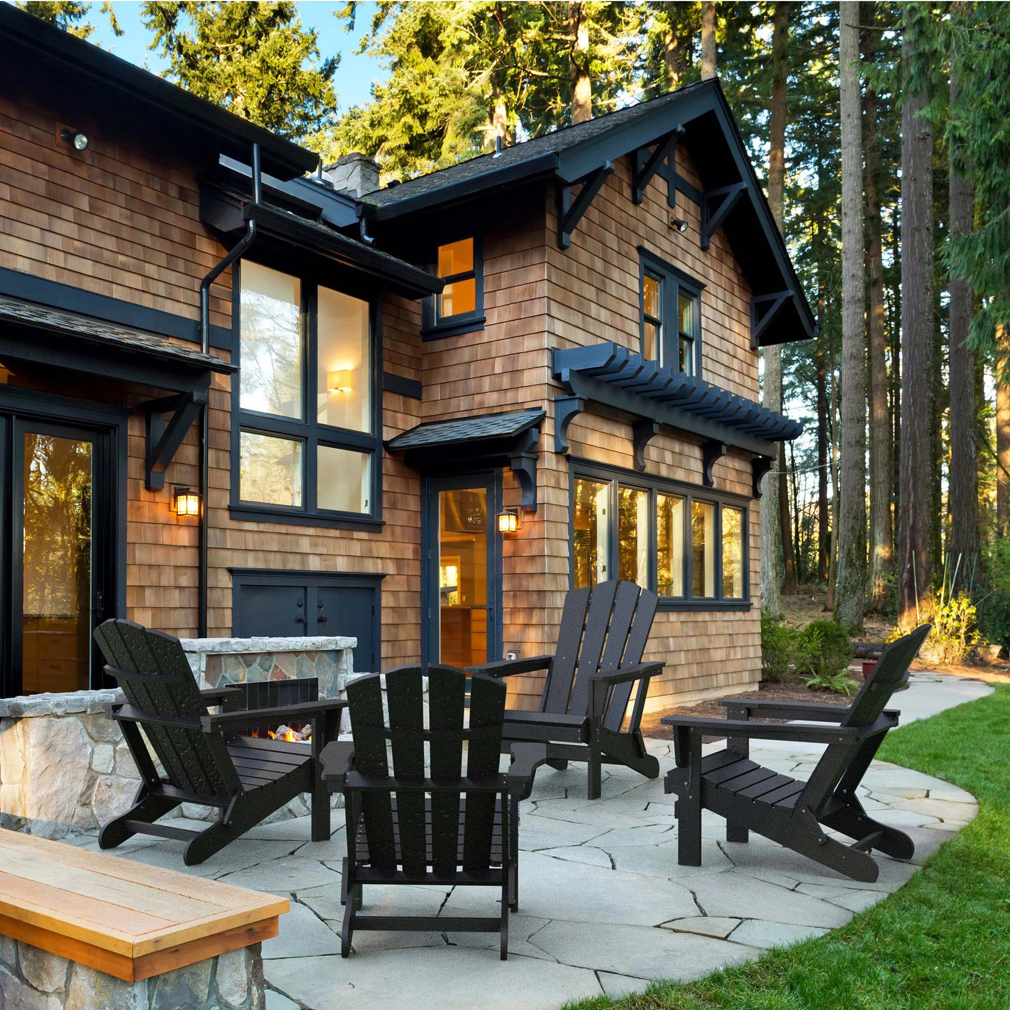 Wolak Foldable Outdoor Adirondack Chair (Set of 4) | Wayfair North America