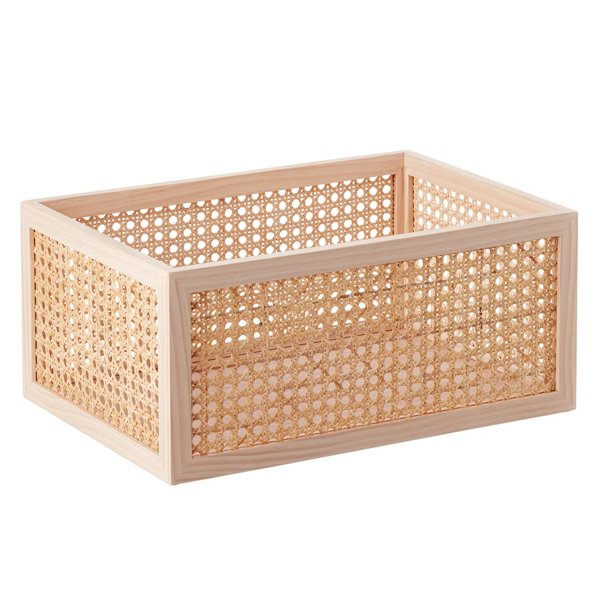 The Container Store Artisan Rattan Cane Bin Natural | The Container Store