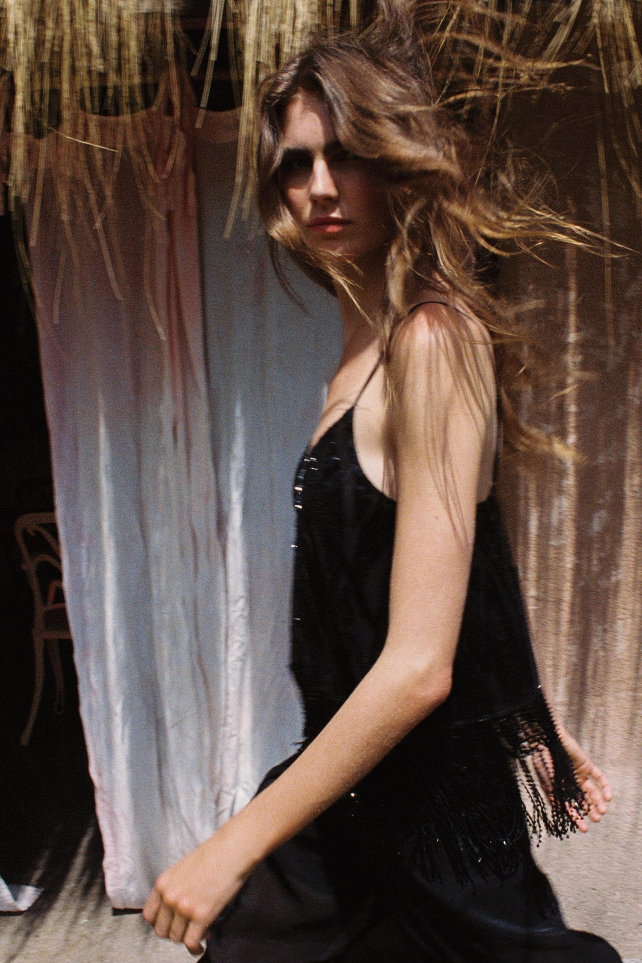FRINGED SEQUIN TOP | Zara US