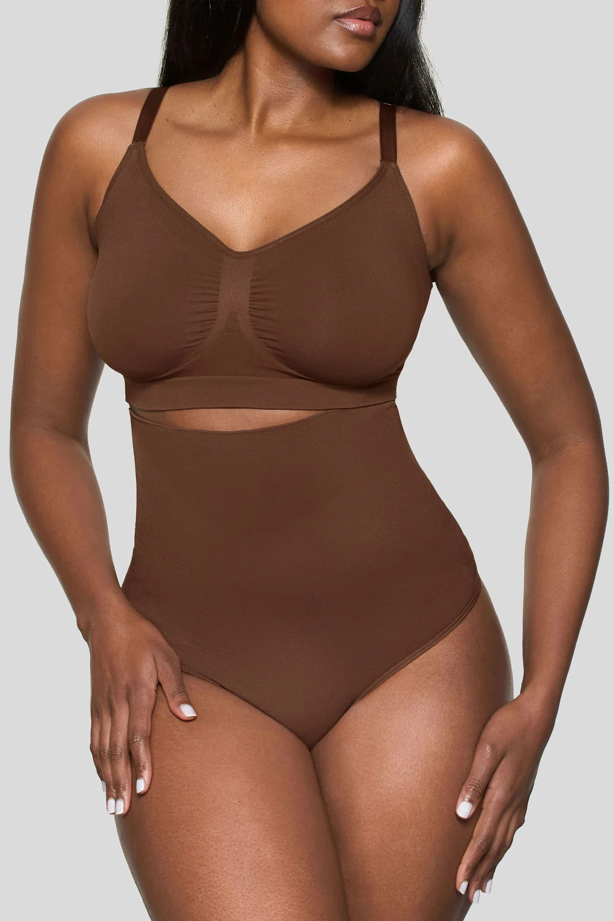 BOOMBA | High-Waisted Shapers - Dynamite - Brown - Women Clothing | Dynamite Clothing