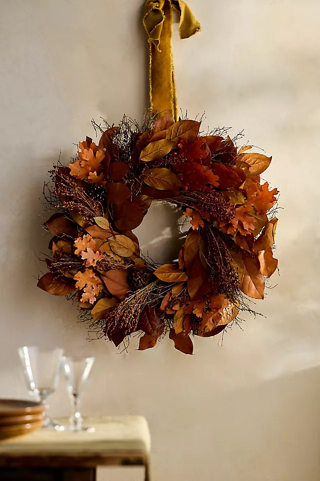 Fall Foliage Dried Wreath | Anthropologie (US)