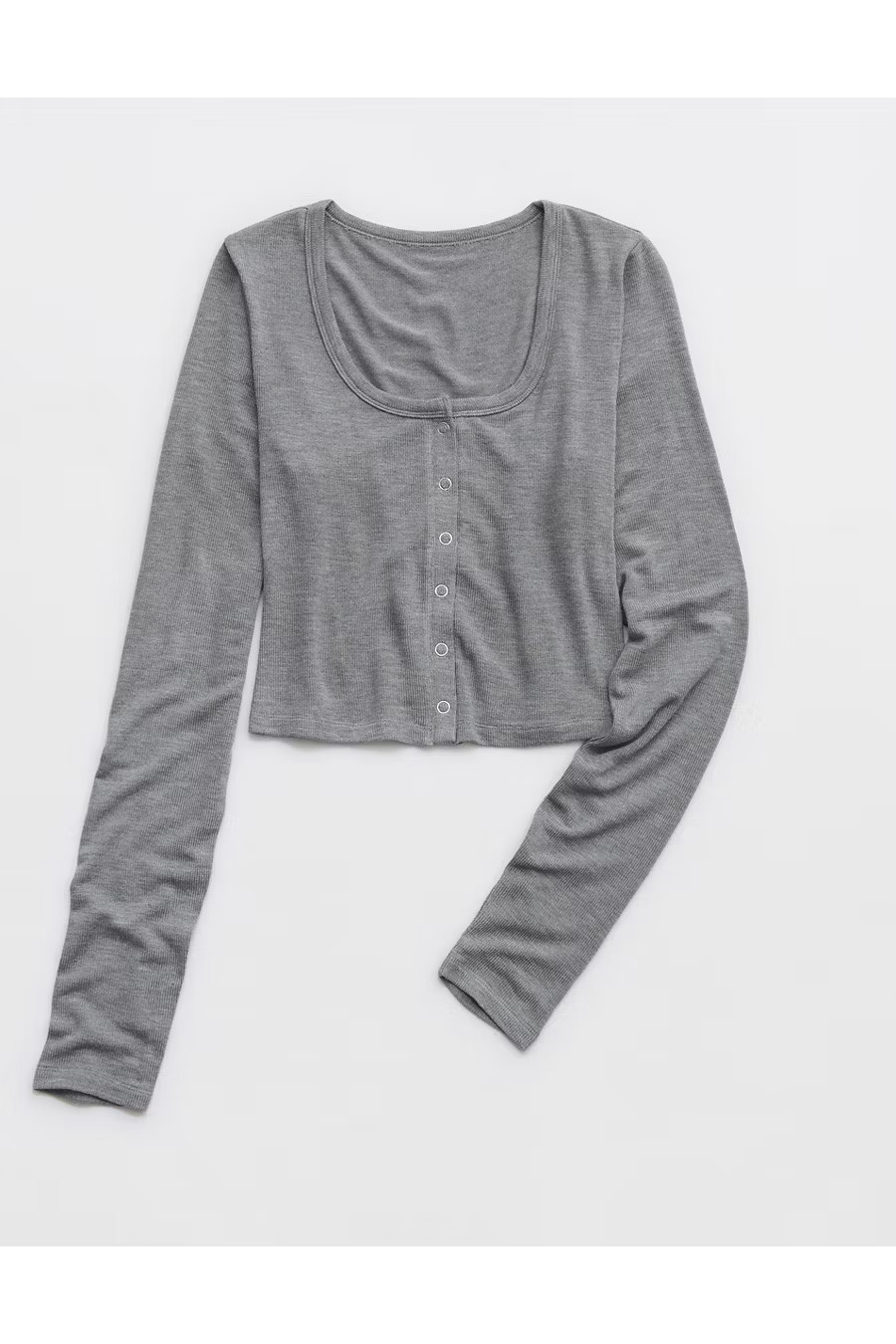 Aerie Lets Bounce Cardigan Women's Dark Heather Gray L | Aerie