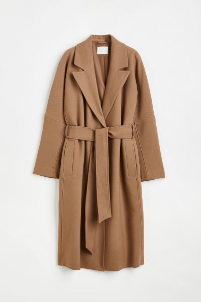 Oversized Mantel mit Bindegürtel - Dunkelbeige - Ladies | H&M AT | H&M (DE, AT, CH, NL, FI)