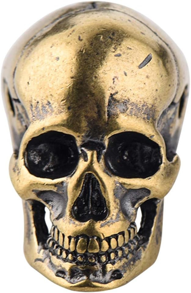 Skull Beads Brass Paracord Knife Lanyard Bead Gold/Silver Handmade Collectible | Amazon (US)