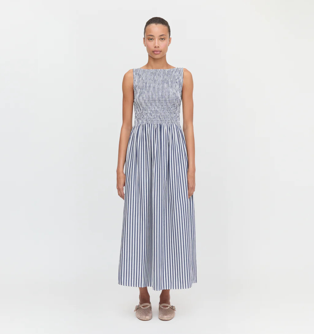 The Cosima Nap Dress - Navy Stripe | Hill House Home US