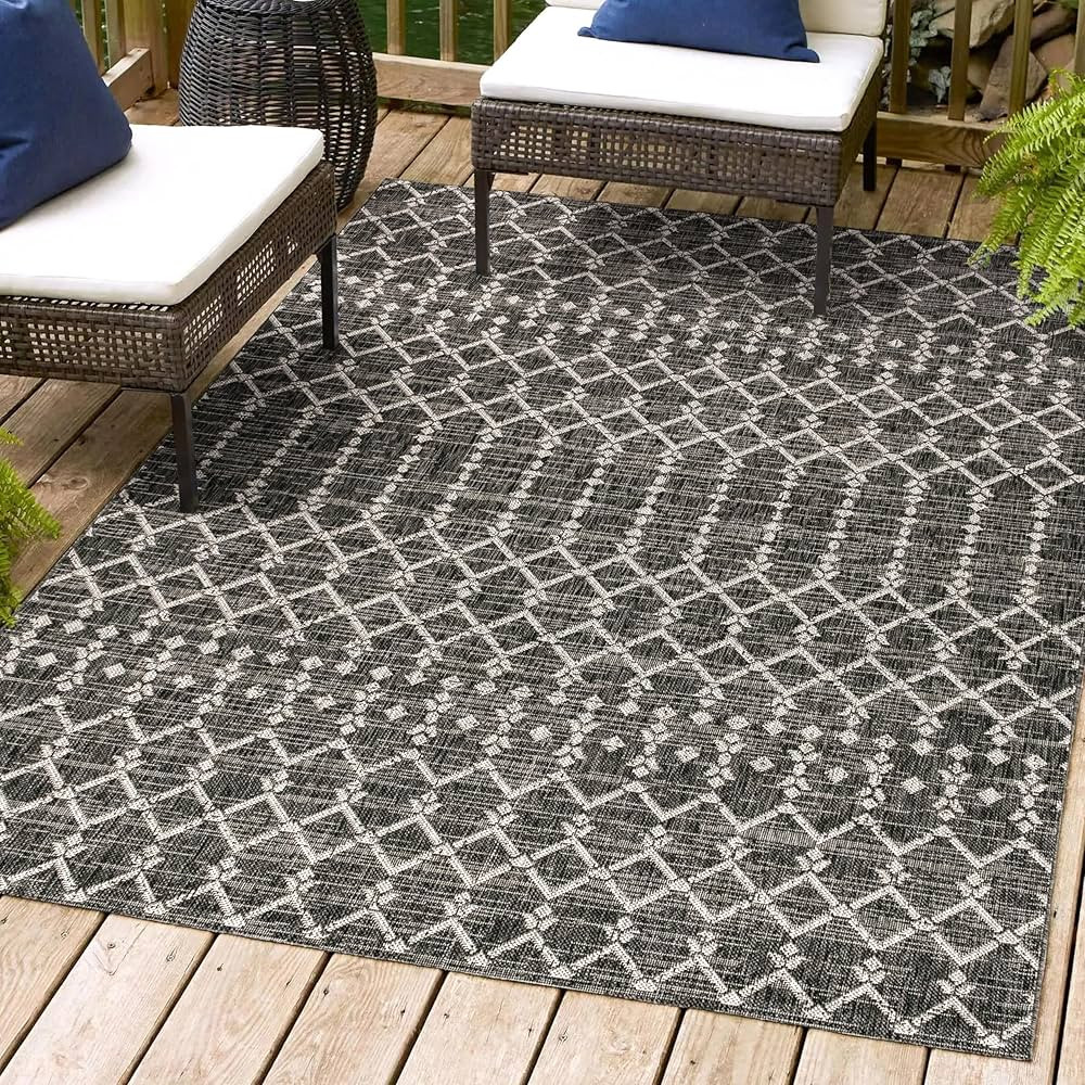 JONATHAN Y SMB108F-8 Ourika Moroccan Geometric Textured Weave Indoor Outdoor -Area Rug, Bohemian,... | Amazon (US)