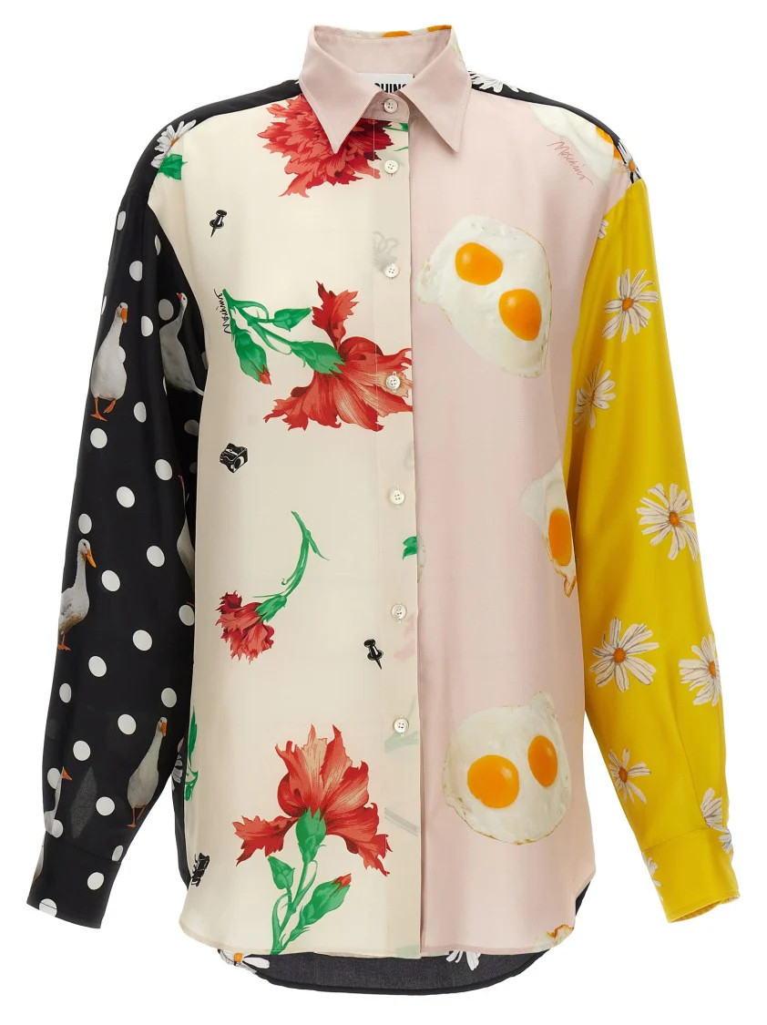 Patchwork Print Silk Shirt | Shop Simon