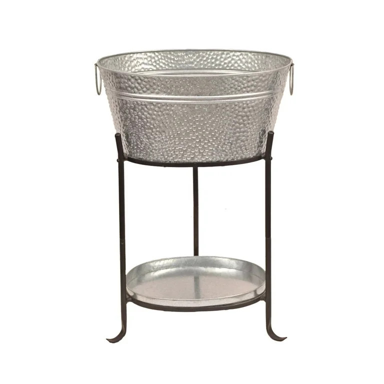 Madhu's Collection Oval Galvanized Steel Pebbled Texture Beverage Tub, Rust Proof | Walmart (US)