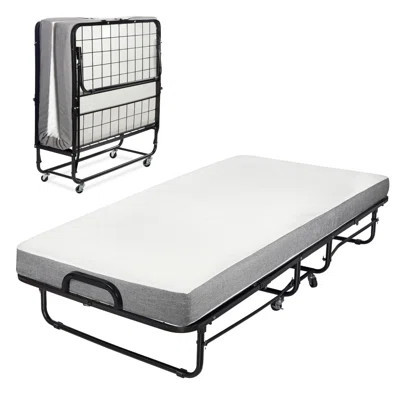 Folding Bed With Mattress For Adults, Twin Size, Portable Foldable Bed With Luxurious Memory Foam Mattress & Super Strong Frame, 75” X 38", Fold Up, R | Wayfair North America