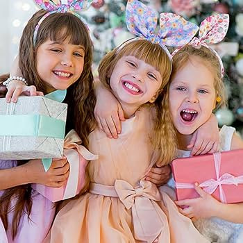 Fabric Bunny Ears Headbands for Girls Knotted Thin Headband with Bow Floral Polka Dot Stripe Rabb... | Amazon (US)