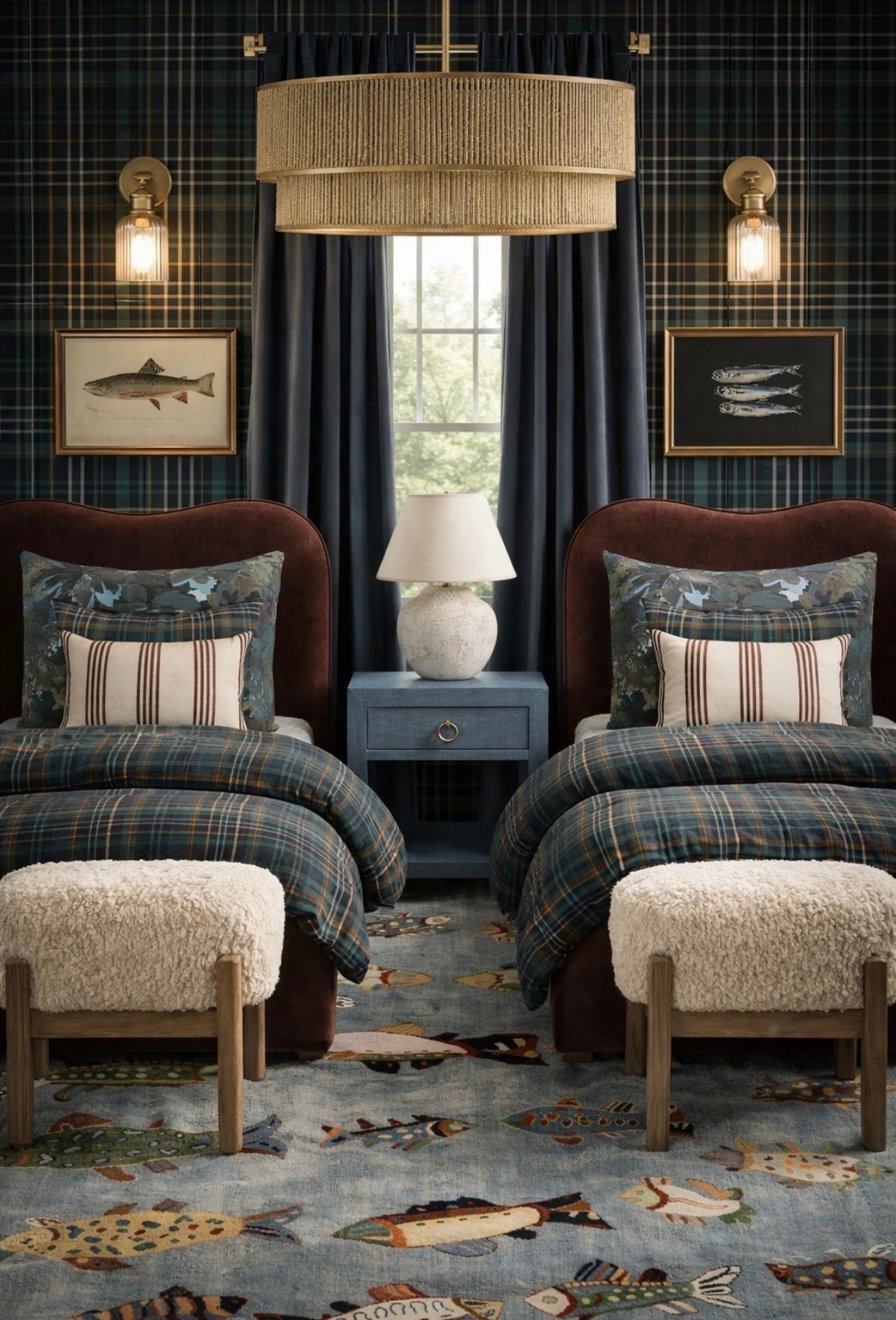 This is the kind of boys’ room that actually grows with them… not something they outgrow in a year.

Classic plaid, rich wood tones, and just enough playfulness with the fish rug to keep it fun without feeling juvenile. It’s giving elevated camp, but make it polished.

Perfect for shared rooms where you still want it to feel intentional, styled, and pulled together.

If you’ve been trying to figure out how to do a “kids room” without sacrificing your aesthetic… this is it. 

 #LTKmomlife #LTKHome #LTKKids

#LTKHome