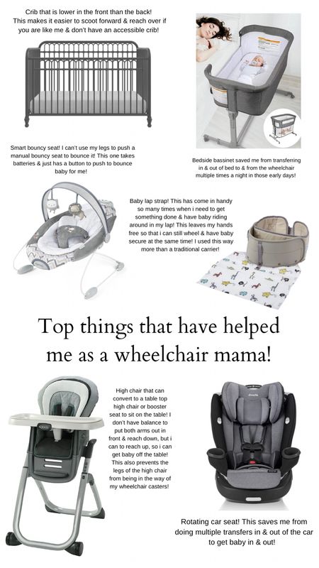 Top things that have helped me as a wheelchair mama! 
Baby car seat rotational car seat bouncy seat high chair crib bassinet lap strap baby carrier 

#LTKhome #LTKbaby #LTKkids