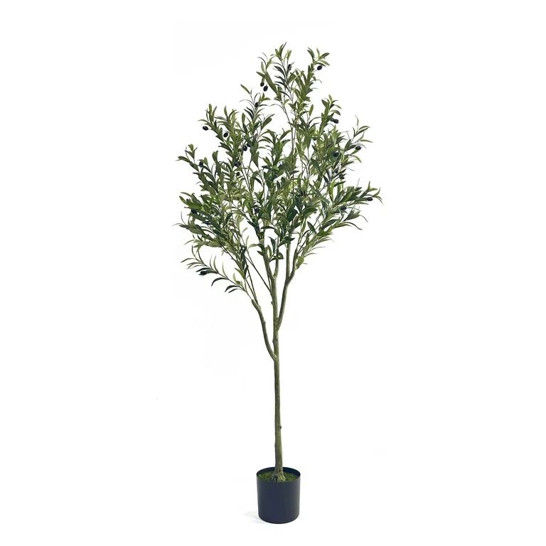 Taos 6' x 2' Artificial Tabletop Olive Tree, Green | Walmart (US)