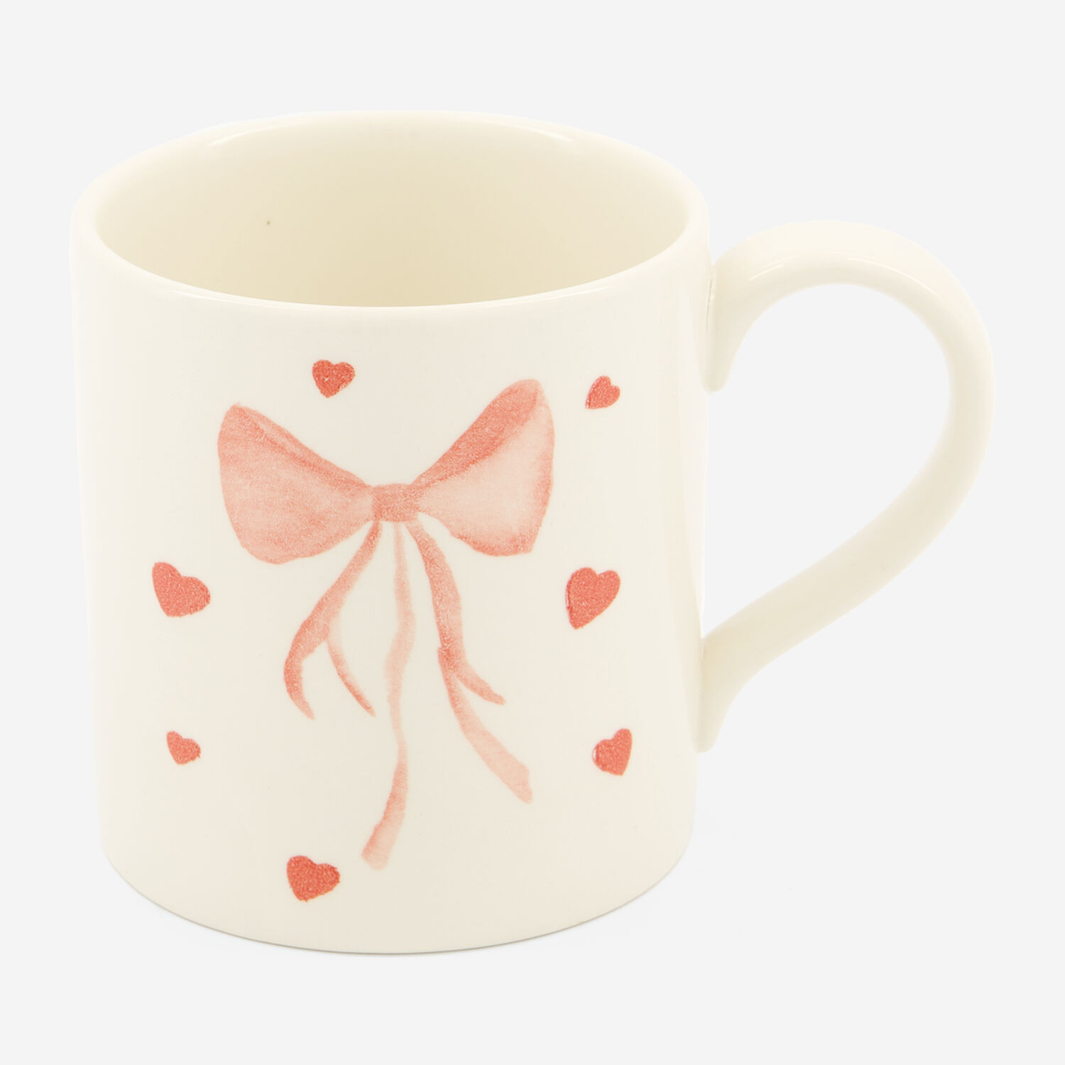 White Bow Heart Mug | TK Maxx