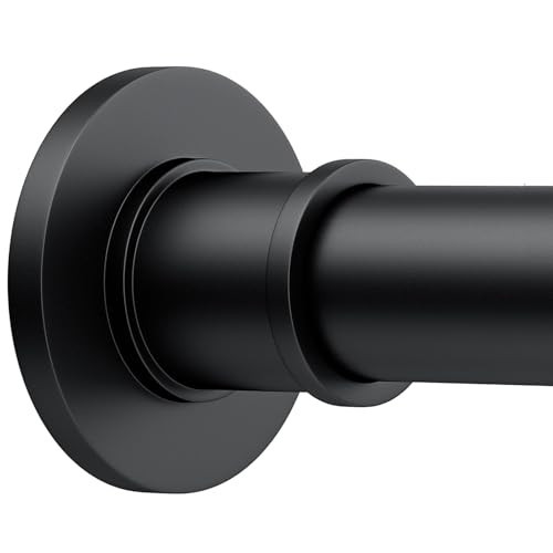 BRIOFOX Shower Curtain Rod Adjustable 18-64 Inch, No Drilling Non Slip Stainless Steel Spring Tension Curtain Rod for Window or Bathroom, Matte Black | Amazon (US)