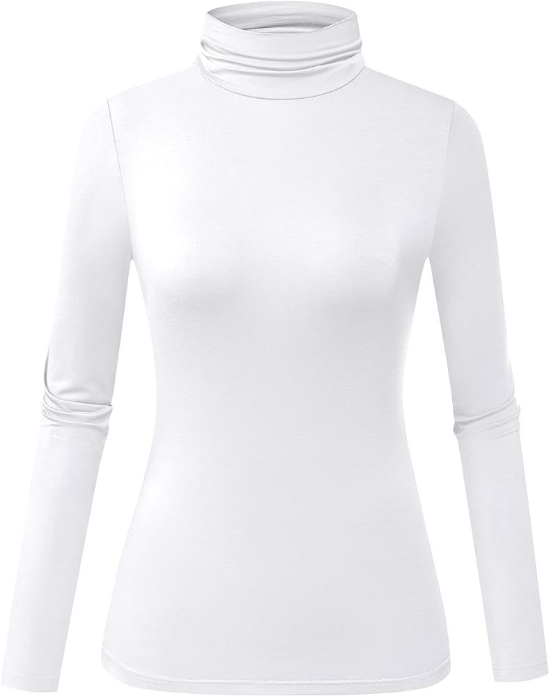 Herou Womens Mock Turtleneck Casual Long Sleeve Slim Fitted Layer Tops Shirts | Amazon (US)