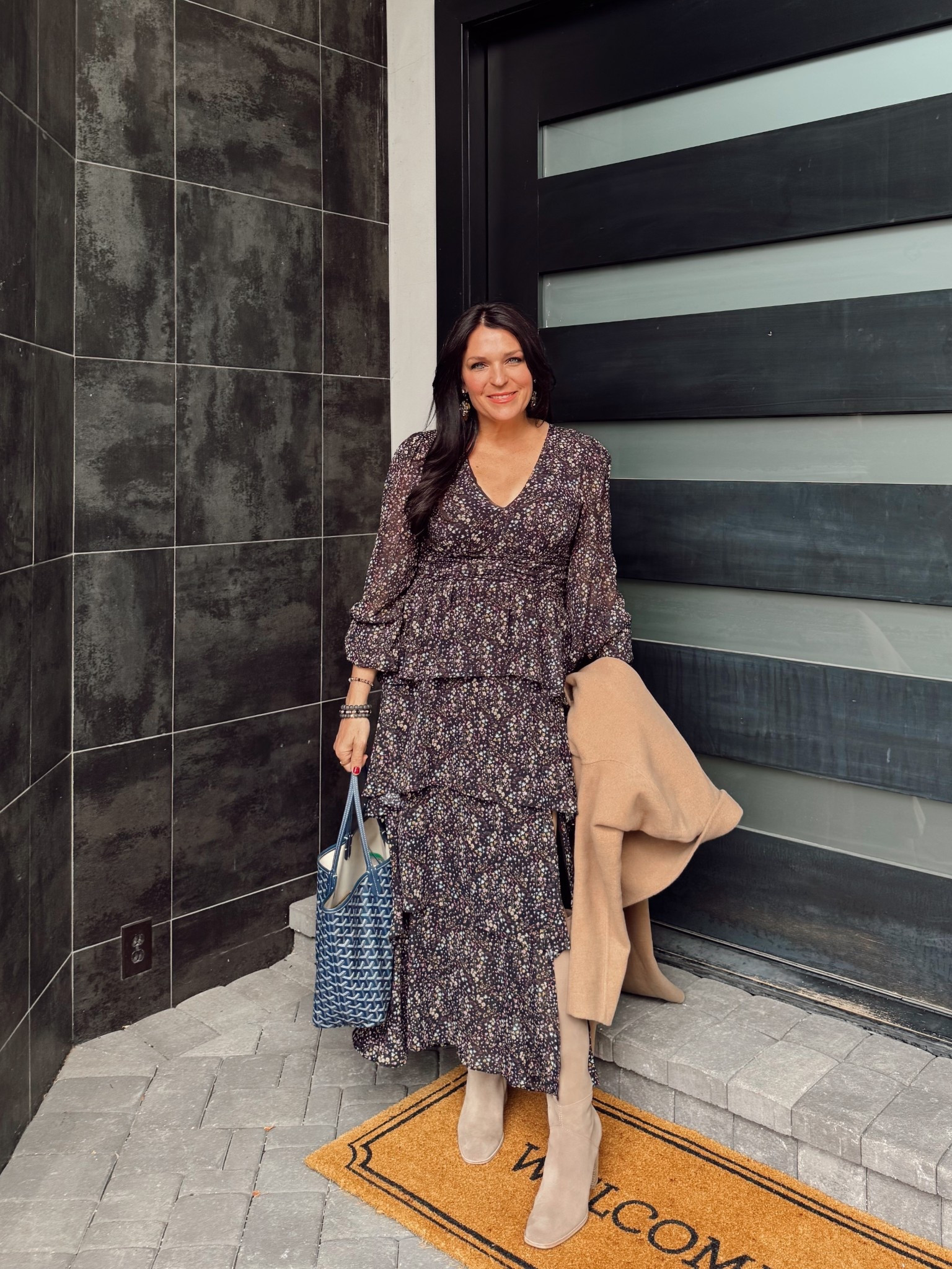 Winter dress with boots and belted coat

#LTKootd #LTKOver40