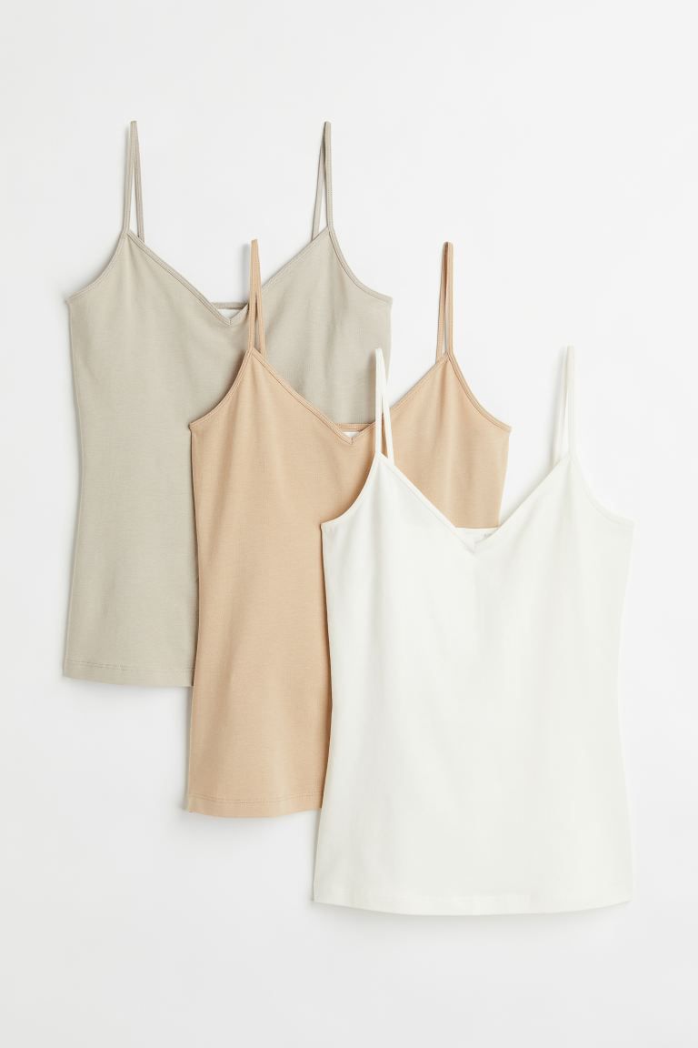 3-pack V-neck Camisole Tops | H&M (US + CA)