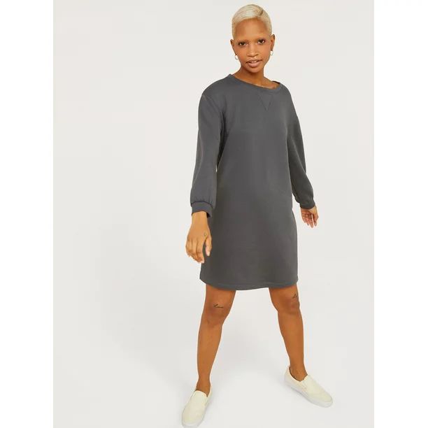 Free Assembly Women's Sweatshirt Dress | Walmart (US)