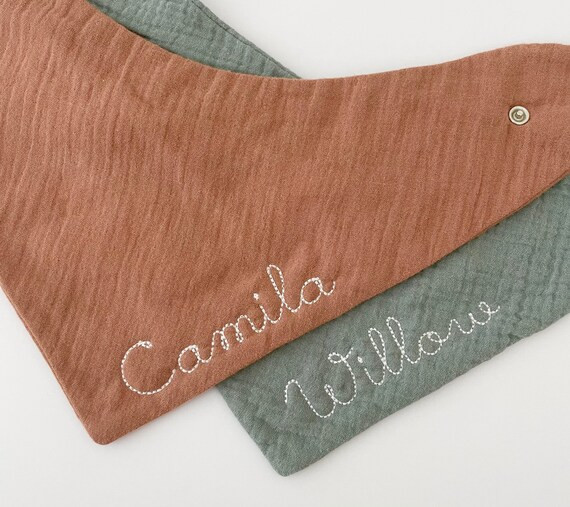Embroidered Personalized Bib Double Gauze Muslin | Etsy | Etsy (US)