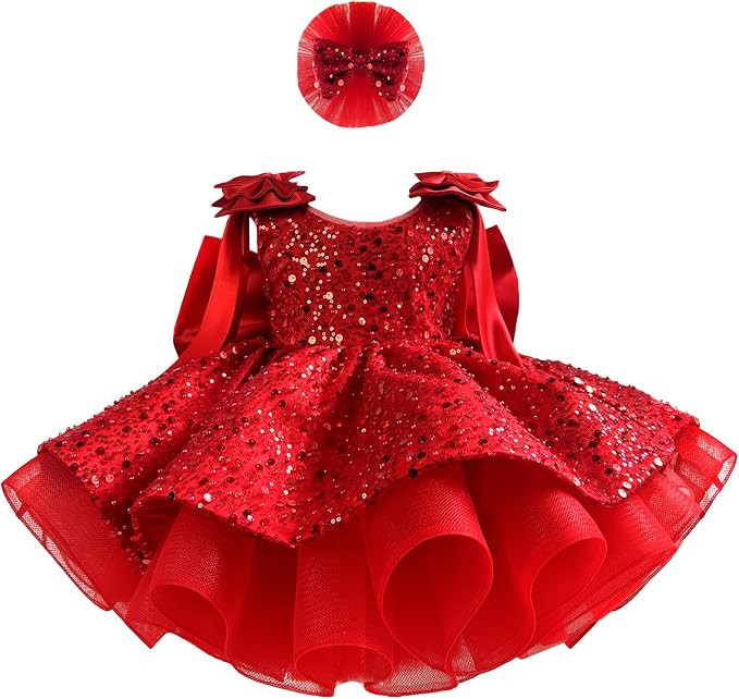 Fairy Tale Tutu Dress for Girls – Sparkly Party Dress with Sequin Bow Headband for Birthdays an... | Amazon (US)