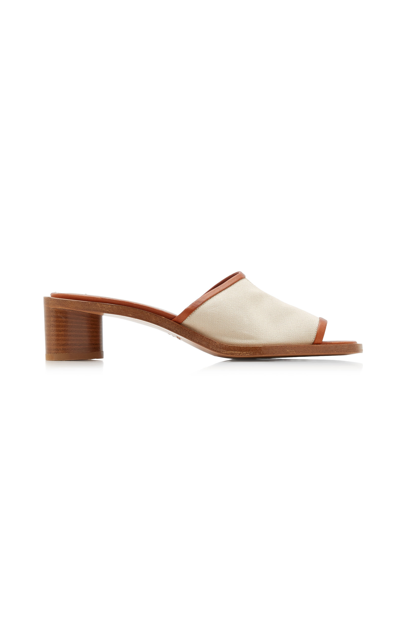 Berti Leather-Trimmed Canvas Mules | Moda Operandi (Global)