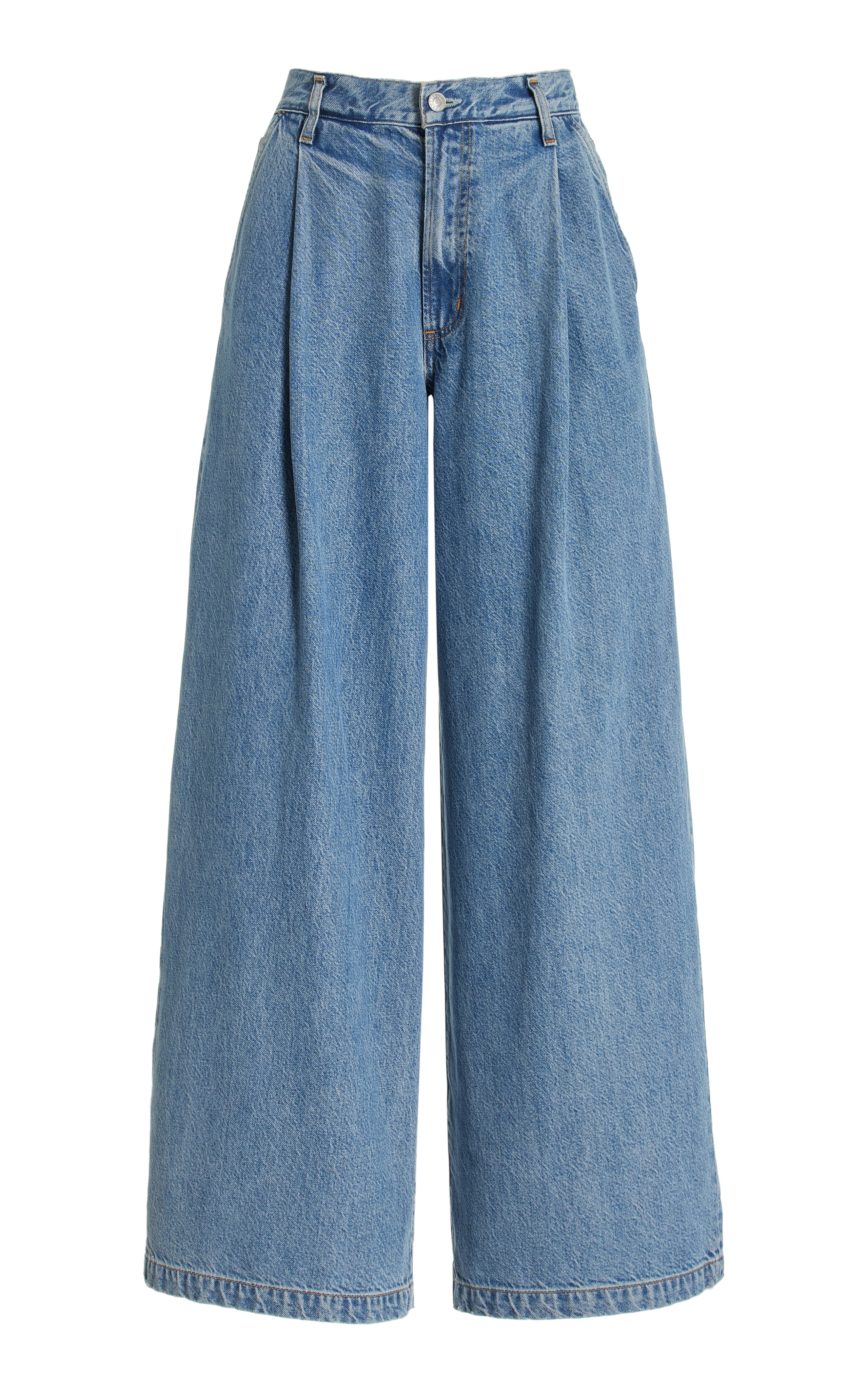 Ellis Pleated Denim Wide-Leg Trousers | Moda Operandi (Global)