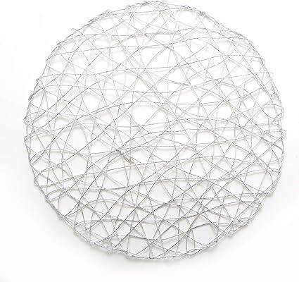 BalsaCircle 6 pcs 15-Inch Wide Silver Round Metallic String Placemats - Wedding Reception Party C... | Amazon (US)