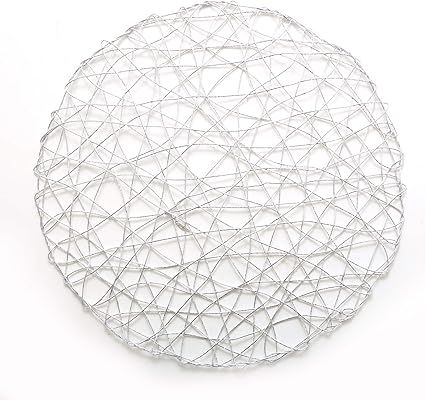 BalsaCircle 6 pcs 15-Inch Wide Silver Round Metallic String Placemats - Wedding Reception Party C... | Amazon (US)