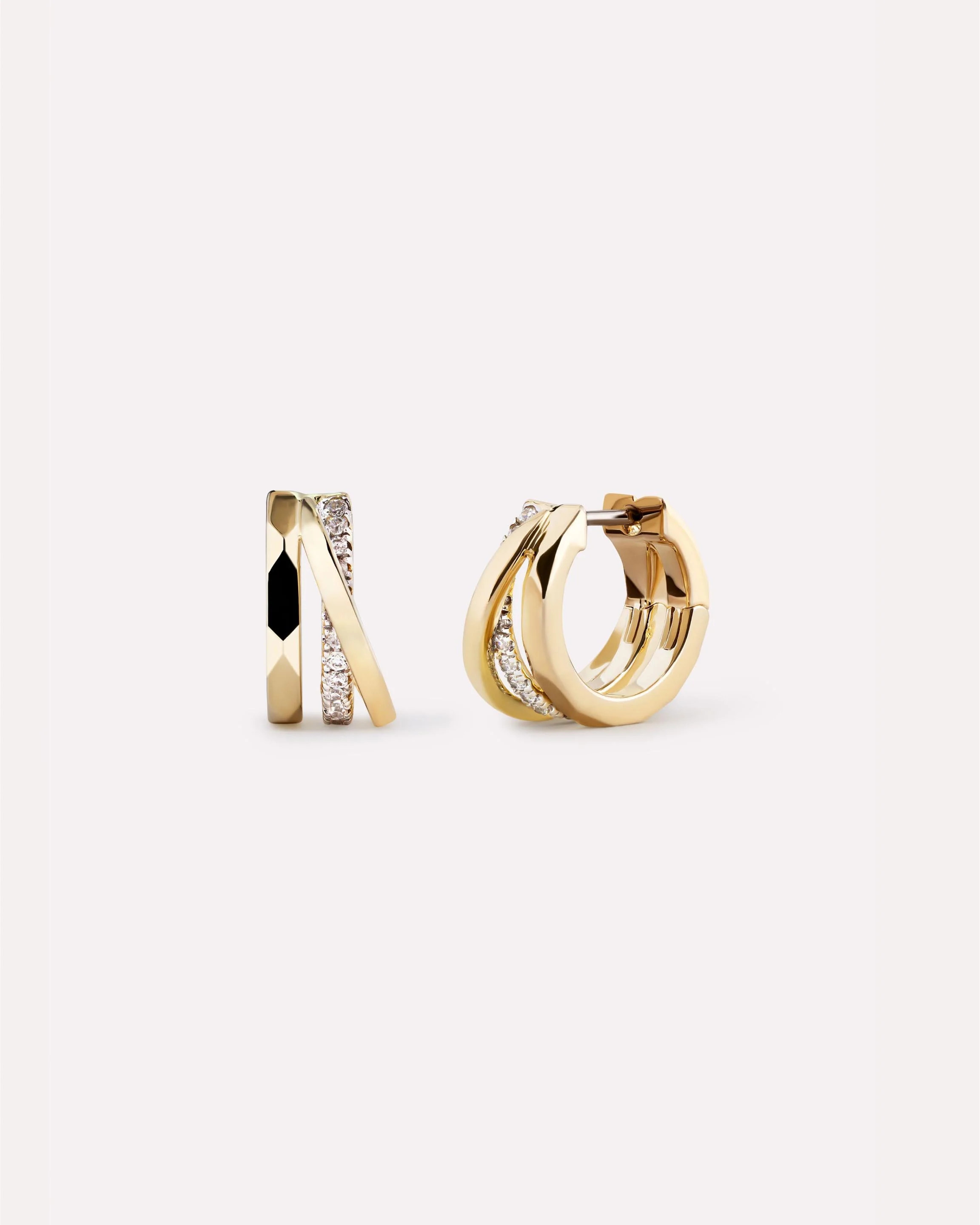 Gold Hoop Earrings - Esme Triple | Ana Luisa