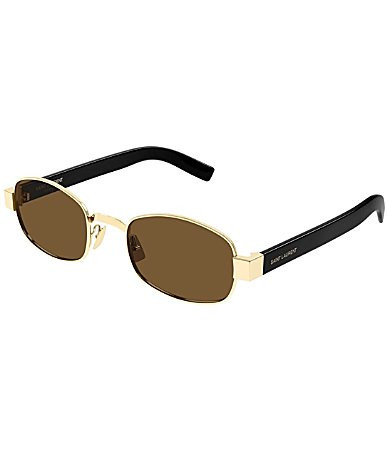 Yves Saint Laurent Women's SL Logo 53mm Rectangle Sunglasses - Shiny Gold | Dillard's