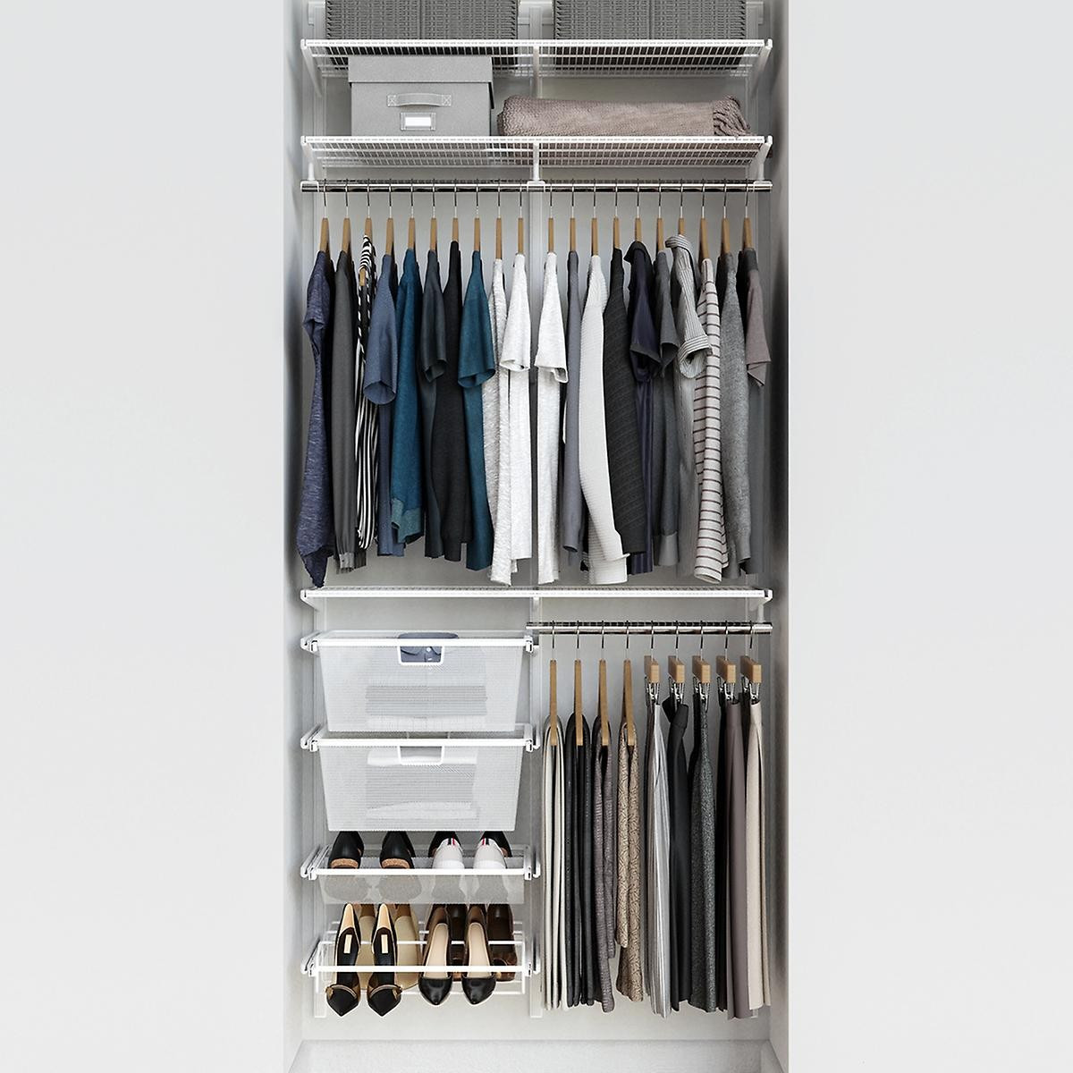Elfa Classic 3' White Reach-In Closet | The Container Store