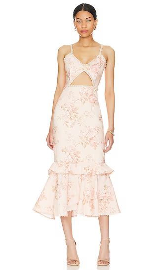 Luna Dress in Peach Tapestry | Revolve Clothing (Global)