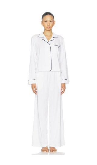 Long Sleeve & Pant Pj Set in White Cloud | Revolve Clothing (Global)