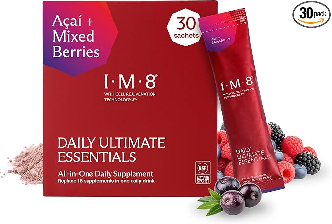 IM8 Daily Ultimate Essentials Powder, Acai and Mixed Berries, 30 Sachets | All-in-One Multivitami... | Amazon (US)