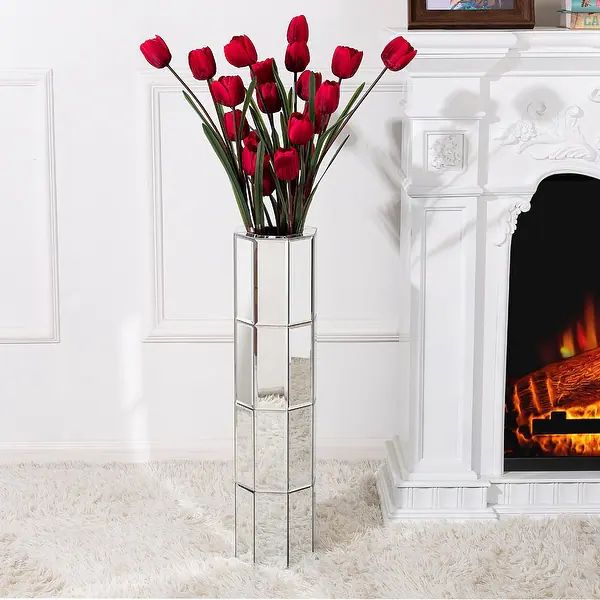 Mirrored Tall Flower Vase Large Glass Vase | Bed Bath & Beyond