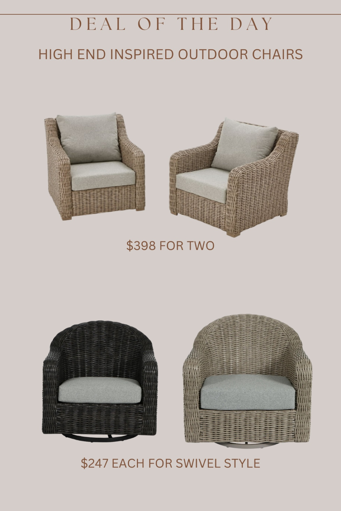 The viral & highly rated Walmart outdoor chairs are in stock and they now come in a swivel chair style in two different colors!!!!!!! These will sellout before the season! Amazing price for an outdoor swivel style 😍🙌🏻

#LTKSeasonal #LTKHome #LTKSaleAlert