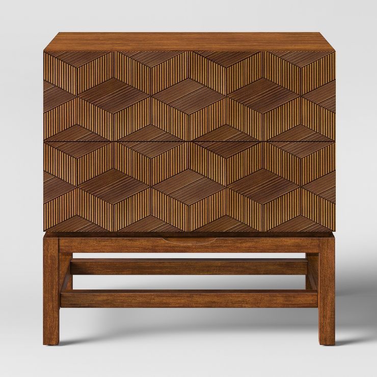 Tachuri Geometric Front Nightstand Brown - Threshold™ | Target