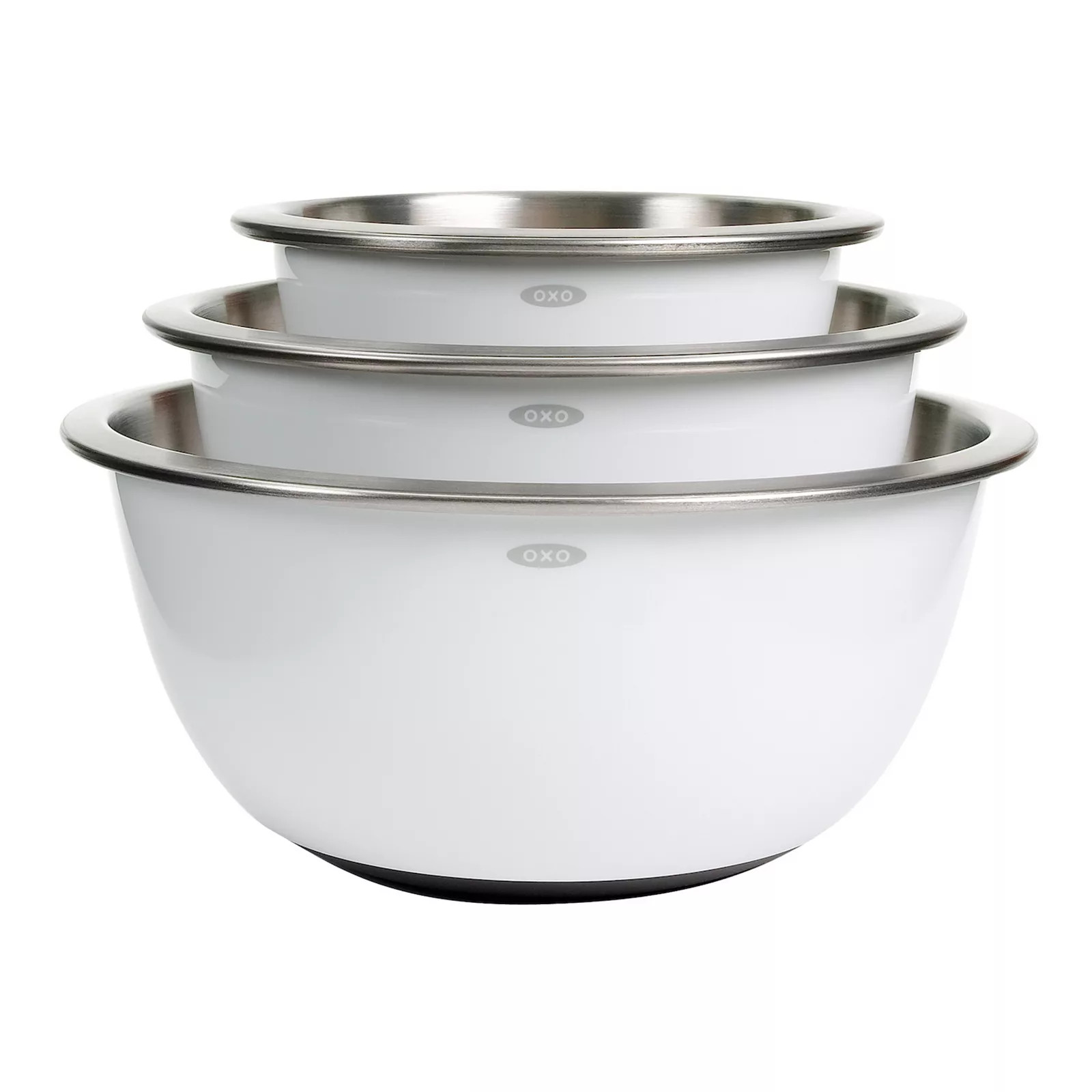 OXO Good Grips 3-pc. Stainless Steel Mixing Bowl Set, White | Kohl's