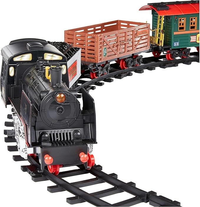 Amazon Basics Remote Control Steam Engine Hobby Train Set with Tender and Gondola and Caboose Smo... | Amazon (US)
