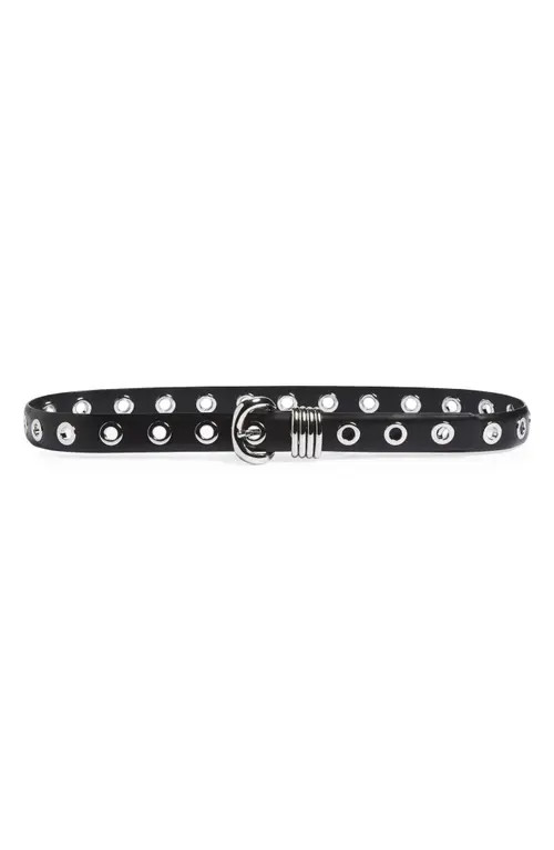 Madewell Metal Eyelet Belt in True Black at Nordstrom, Size X-Small | Nordstrom