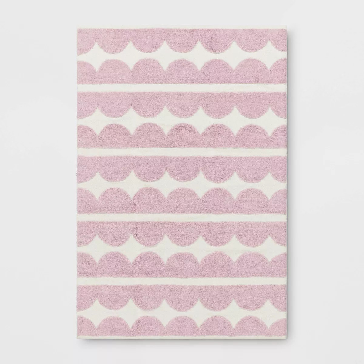 4'x5'6" Scallop Kids' Rug Purple - Pillowfort™: Cotton, Machine Washable, Medium Pile, Kids Bed... | Target