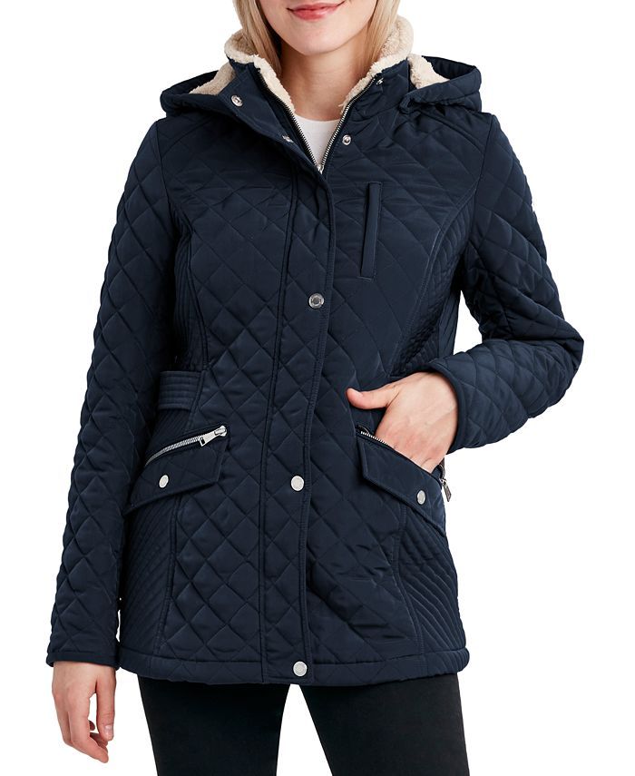 Laundry by Shelli Segal Fleece-Lined Hooded Quilted Coat & Reviews - Coats & Jackets - Women - Ma... | Macys (US)