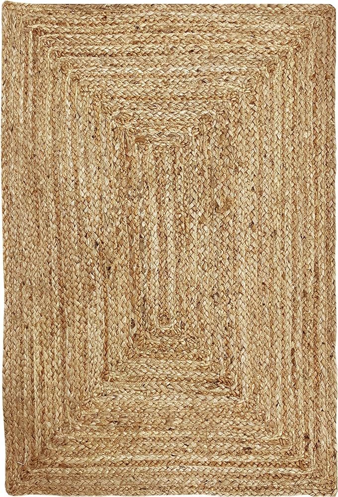 Hausattire Hand Woven Jute Braided Rug, 2'x3' – Natural, Reversible Boho Entry Area Rugs for Ki... | Amazon (US)