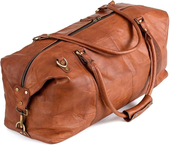 Berliner Bags Vintage Leather Duffle Bag München for Travel or the Gym, Overnight Bag for Men and Wo | Amazon (US)