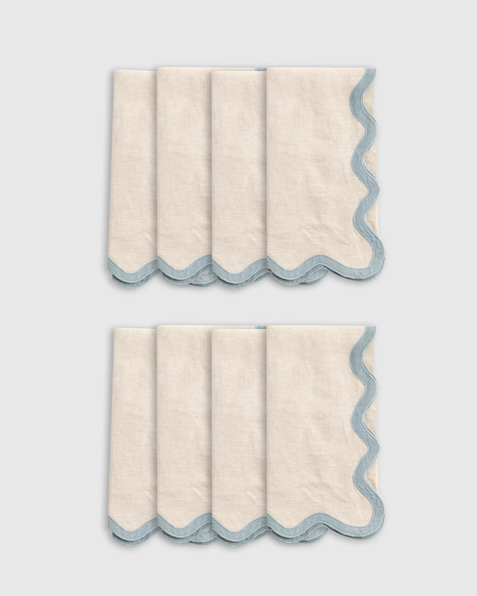 European Linen Scallop Edge Napkins (Set of 8) | Quince